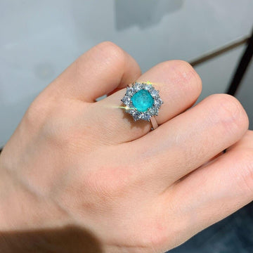 Hot Paraiba Tourmaline Blue Stone Aquamarine Earring Pendant Necklace Gemstone Ring Fine Jewel Sets - The Jewellery Supermarket